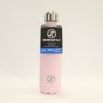 JT Fitness Baby Pink Stainless Steel 500ml Water Bottle image of the bottle with label on a beige background
