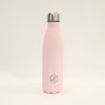 JT Fitness Baby Pink Stainless Steel 500ml Water Bottle image of the bottle on a beige background