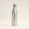 JT Fitness Brushed Stainless Steel 500ml Water Bottle image of the bottle on a beige background