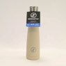 JT Fitness Nude 500ml Conical Water Bottle image of the bottle with label on a beige background