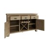 Heritage Large Sideboard With Wine Rack image of the sideboard with doors open on a white background