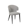 Belle Grey Boucle Chair Pair angled image of the chair on a white background