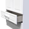 Stoneacre Tall 2ft 6in 2 Drawer Wardrobe close up image of an open drawer on a white background