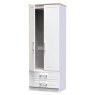 Stoneacre Tall 2ft 6in 2 Drawer Wardrobe angled image of the wardrobe with open door on a white background