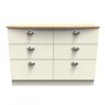 Elizabeth 6 Drawer Midi Chest front on image of the chest on a white background