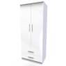 Kingsley 2ft 6in 2 Drawer Wardrobe angled image of the wardrobe on a white background