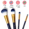 Legami Stars Set Of 4 Make Up Brushes image of the makeup brushes with specs on a white background