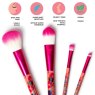 Legami Flowers Set Of 4 Make Up Brushes image of the makeup brushes with specs on a white background
