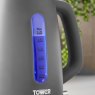Tower Grey 1.7L Odyssey Jug Kettle close up lifestyle image of the kettle
