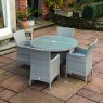 Havana 4 Seater Round Dining Set lifestyle image of the dining set on a garden patio