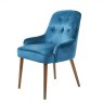 Annie Sapphire Blue Velvet Accent Chair angled image of the chair on a white background