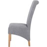 Grey Scroll Back Dining Chair side on image of the dining chair on a white background