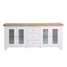 Holkham Oak 4 Door Sideboard front on image of the sideboard on a white background