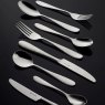 Viners Glamour Soup Spoon lifestyle image of the cutlery on a black background
