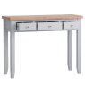 Derwent Grey Dressing Table angled image of the dressing table with drawers open on a white background
