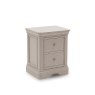 Mabel Taupe Bedside Table angled image of the bedside table on a white background