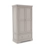 Mabel Taupe 2 Door 1 Drawer Wardrobe angled image of the wardrobe on a white background