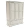 Mabel Taupe 3 Door 2 Drawer Wardrobe angled image of the wardrobe on a white background