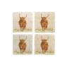The Humble Hare Hairy Highland Coaster Pair image of the coasters on a white background