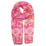 Zelly Hot Pink Watercolour Flower Scarf image of the scarf on a white background