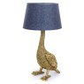 Antique Gold Goose Table Lamp With Grey Shade