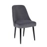 Stitch Back Graphite Velvet Dining Chair angled image of the dining chair on a white background