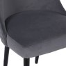Stitch Back Graphite Velvet Dining Chair close up image of the chair on a white background
