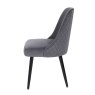 Stitch Back Graphite Velvet Dining Chair side on image of the chair on a white background