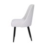 Stitch Back Limestone Velvet Dining Chair side on image of the chair on a white background