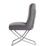 Grey Velvet Dining Chair side on image of the chair on a white background