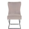 Taupe Velvet Dining Chair front on image of the chair on a white background
