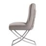 Taupe Velvet Dining Chair side on image of the chair on a white background