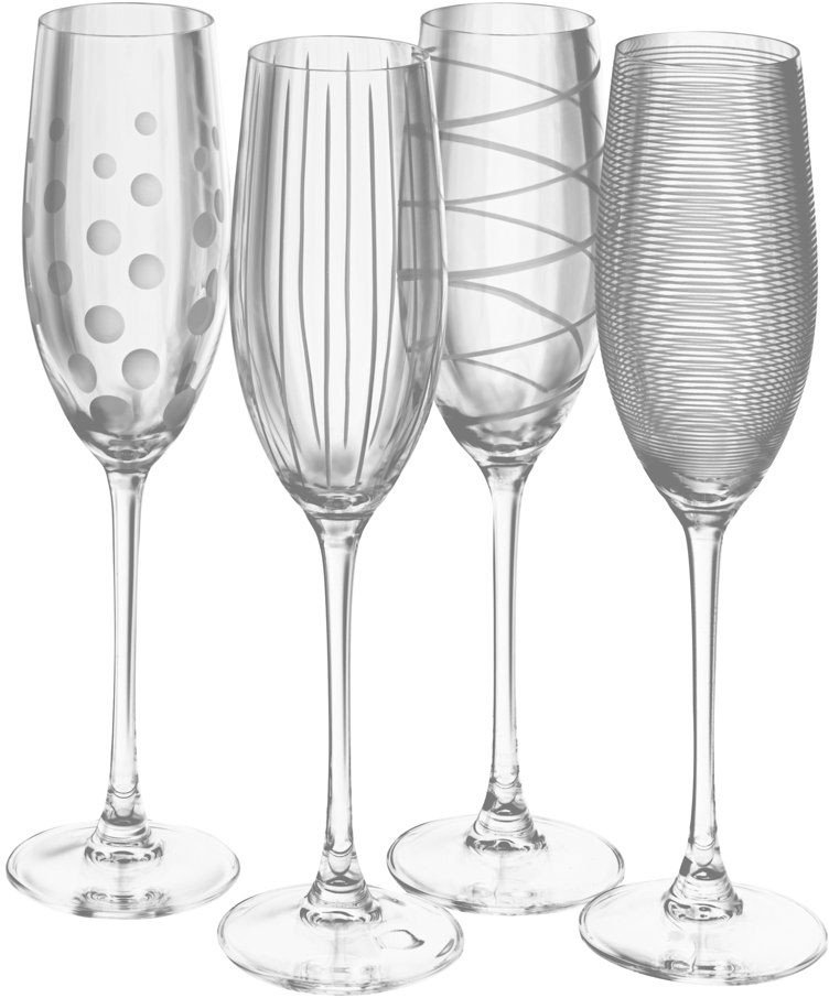 Mikasa Cheers Set of 4 Flute Glasses Aldiss