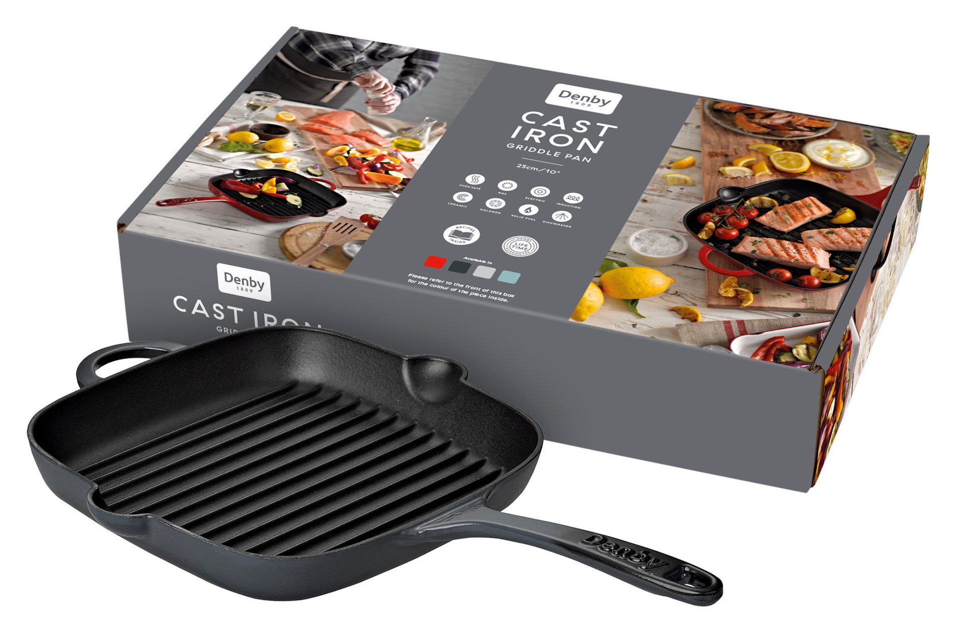 Denby Halo Cast Iron Griddle Pan 25cm Aldiss