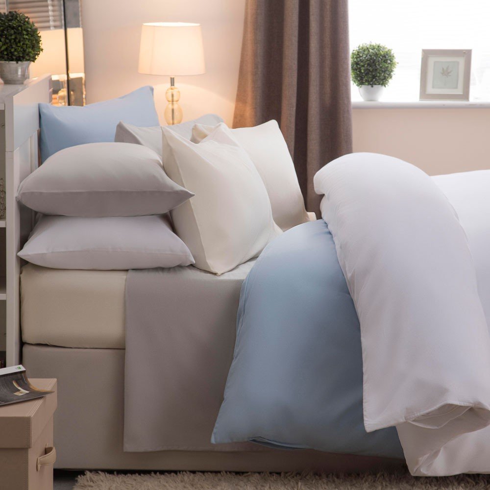 Belledorm Brushed Cotton Grey Bed Sheet Bedding Aldiss