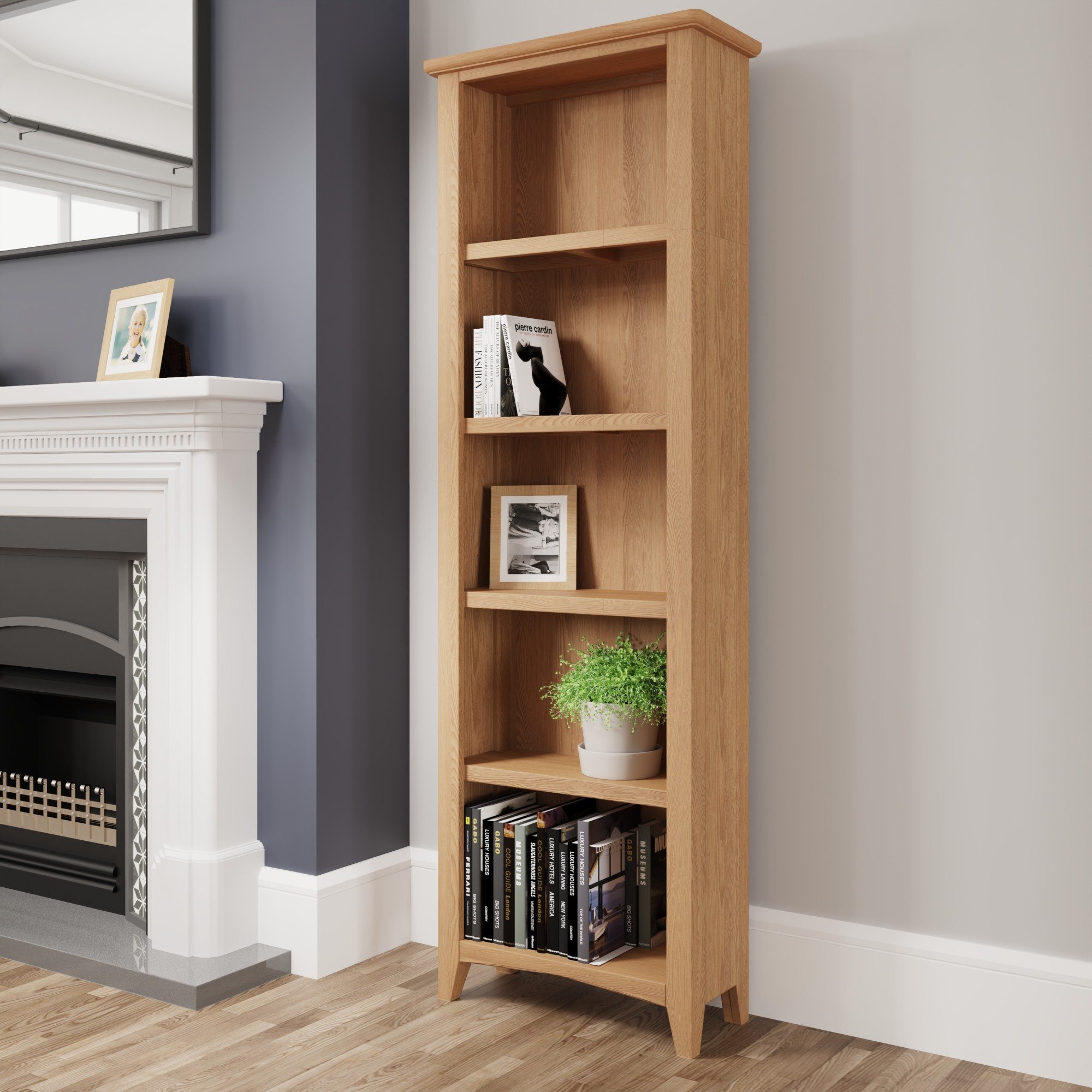 Light oak on sale bookcase with doors