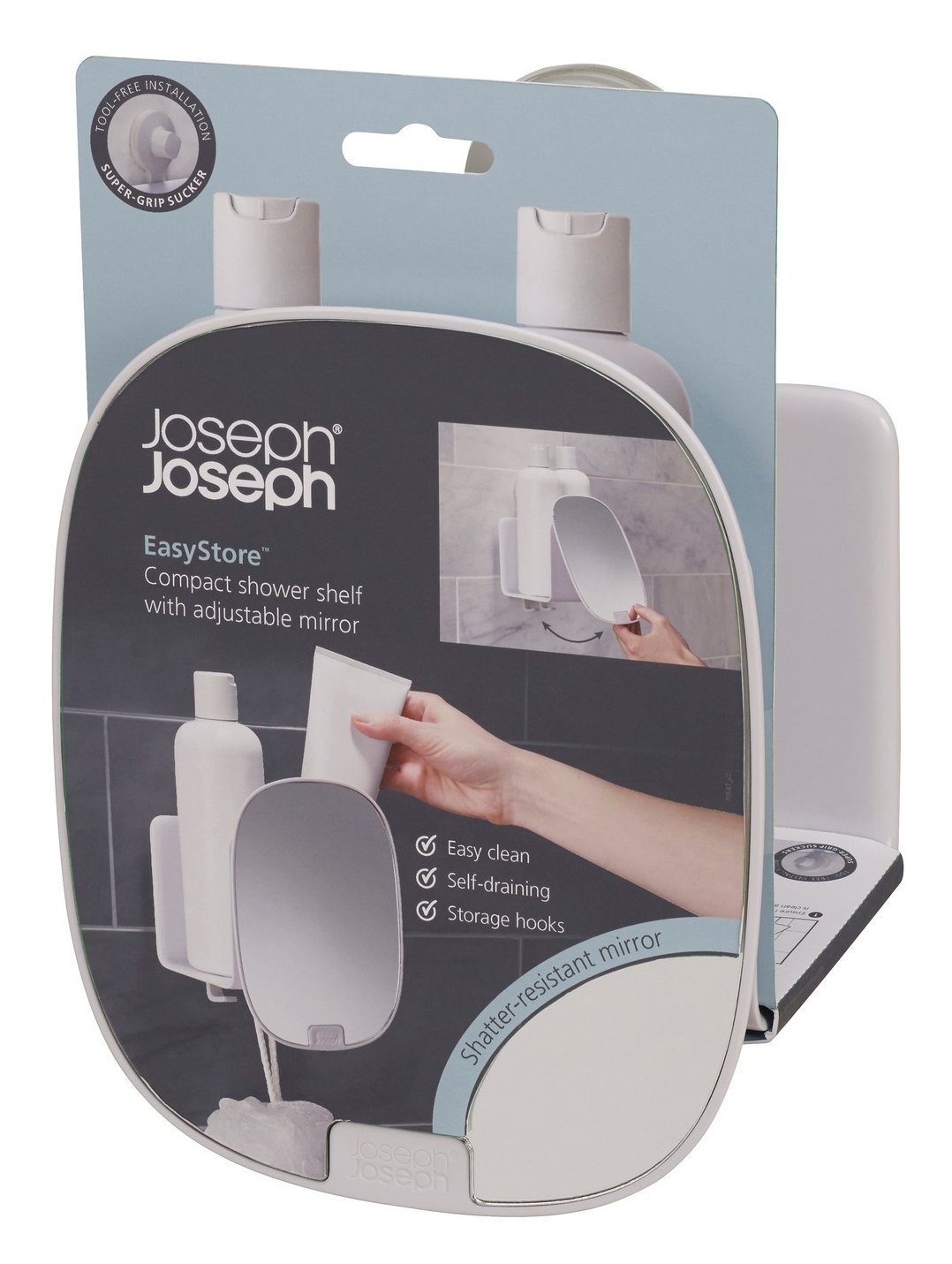 Joseph Joseph EasyStore Compact Shower Caddy White Aldiss