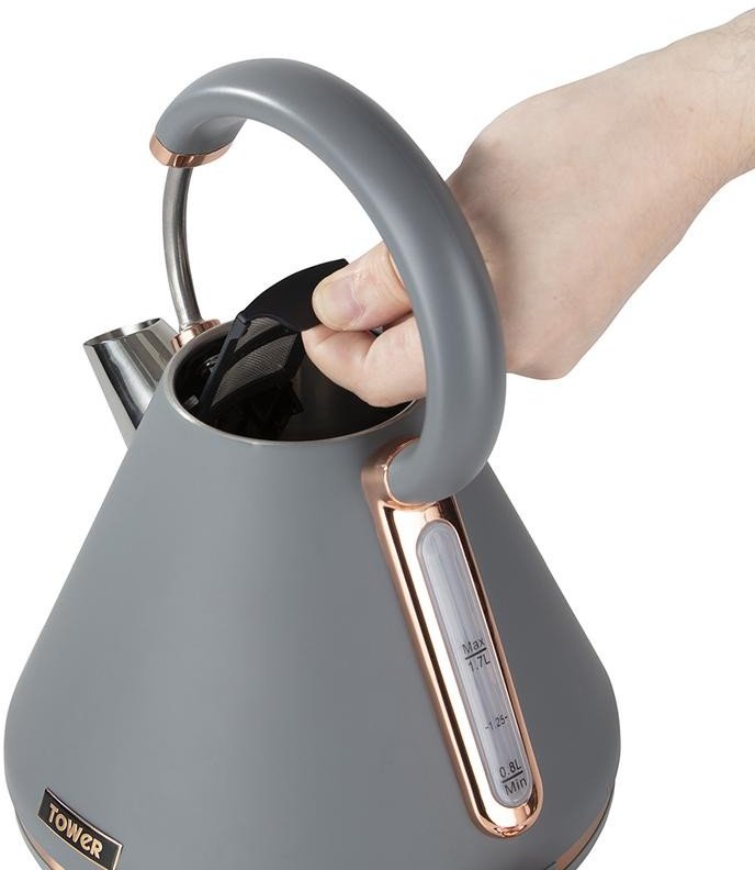 Tower Cavaletto Pyramid Kettle 1.7L Grey Aldiss