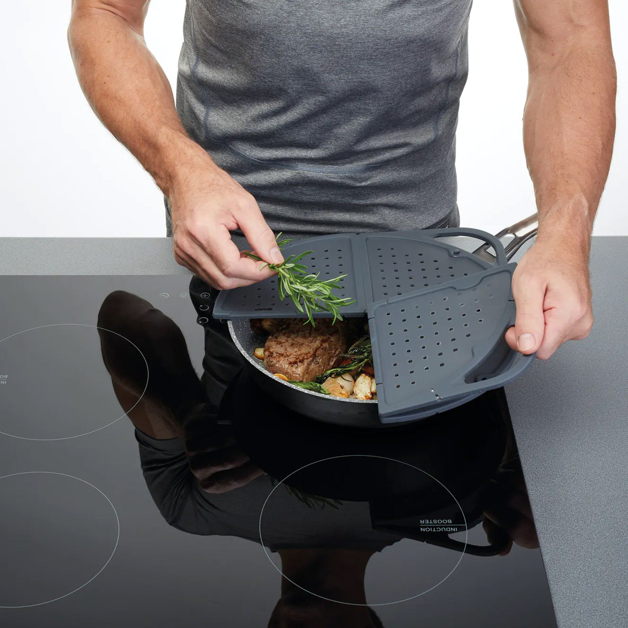 Masterclass Smart Space 30cm Folding Silicone Splatter Guard Aldiss