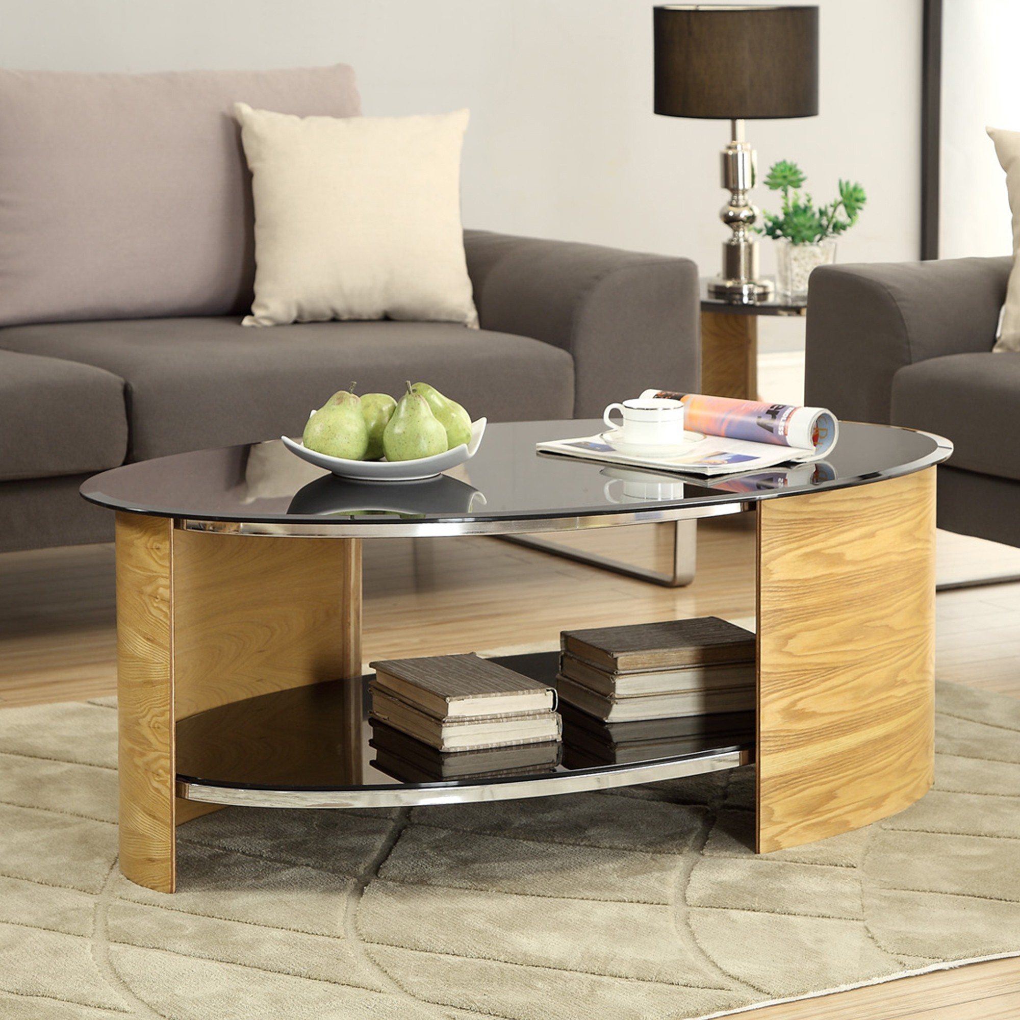 Florida Oval Coffee Table in Walnut - Aldiss