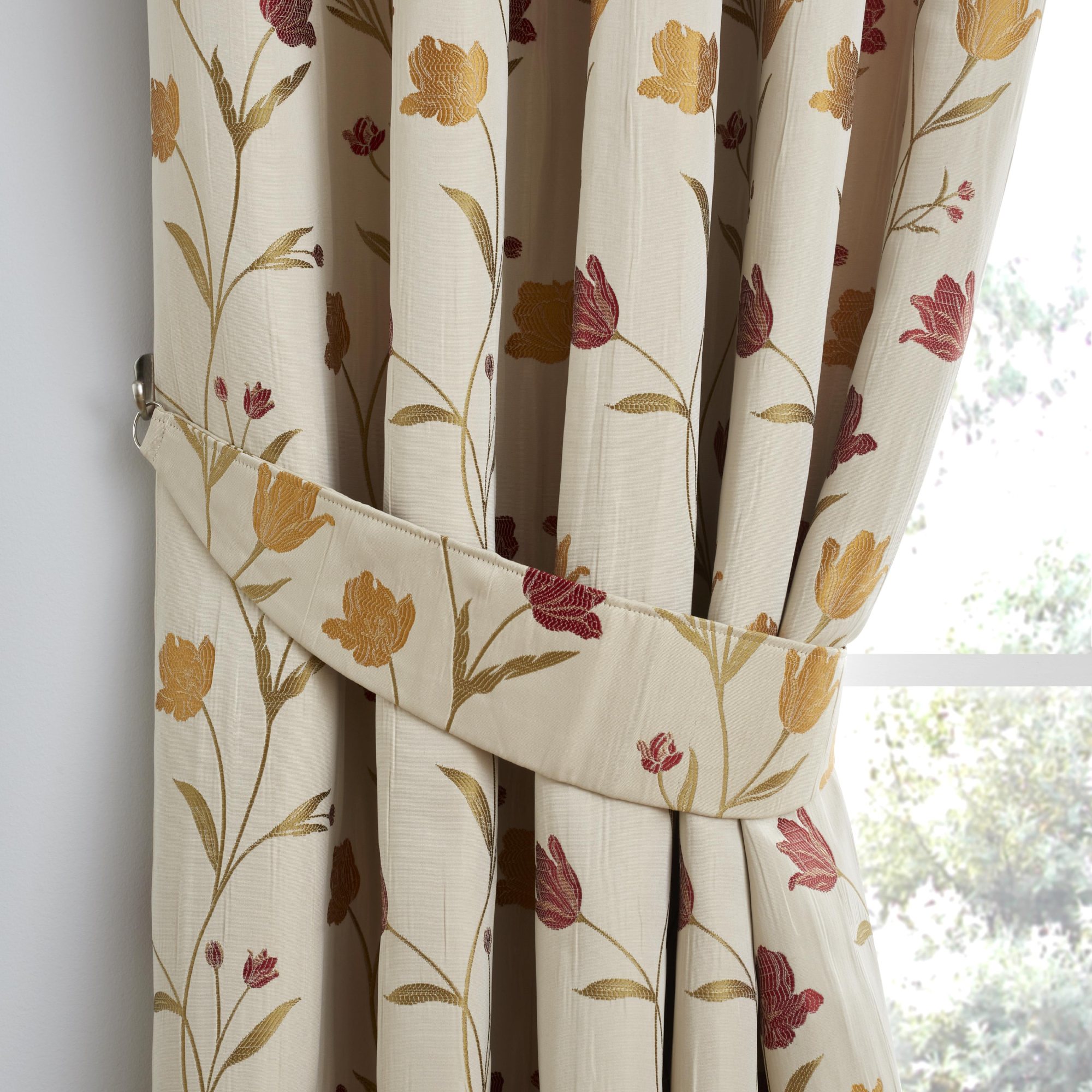 Curtina | Red Juliette Curtain Tie Backs | Aldiss Norfolk