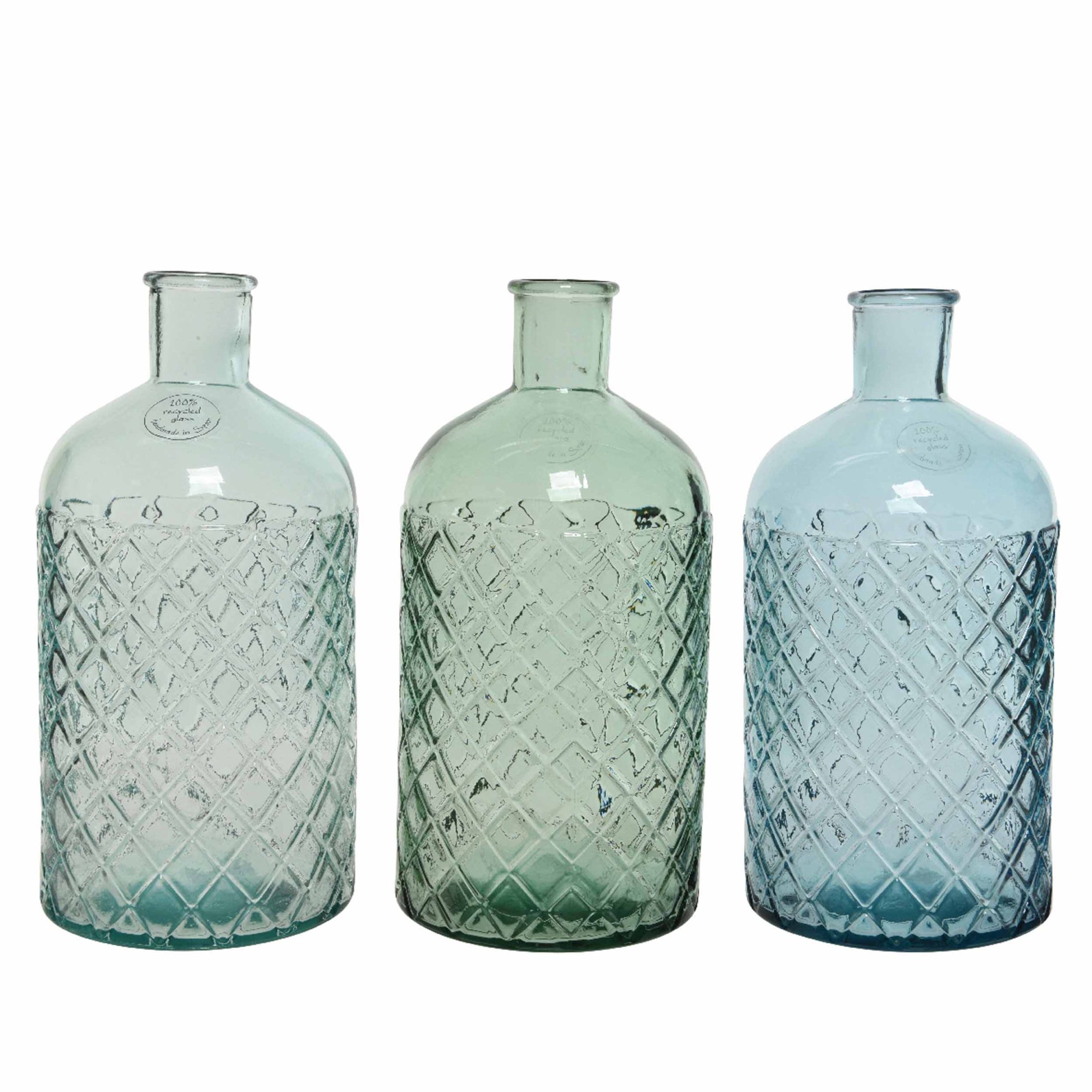 Blue Recycled Glass Vase Aldiss of Norfolk