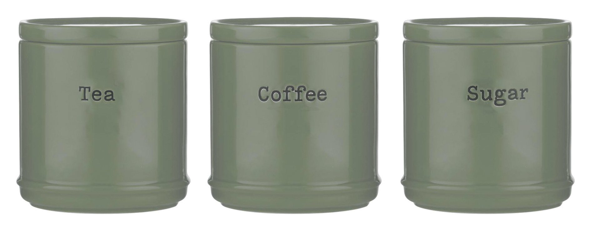 Price and Kensington Sage Green Tea Coffee Sugar Canisters Aldiss