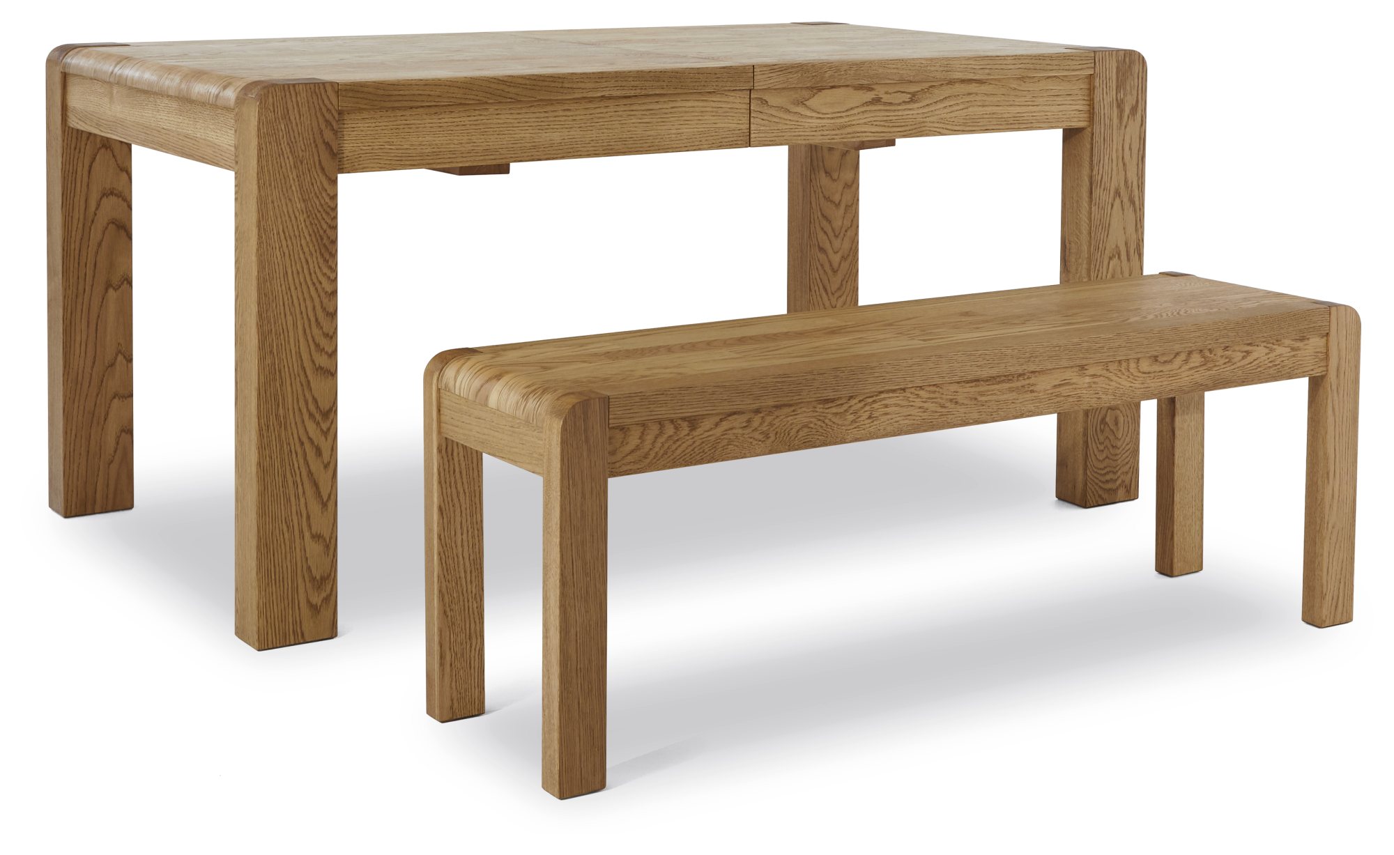Fenwick Extending Dining Table and 4 Chairs & Bench | Aldiss of Norfol
