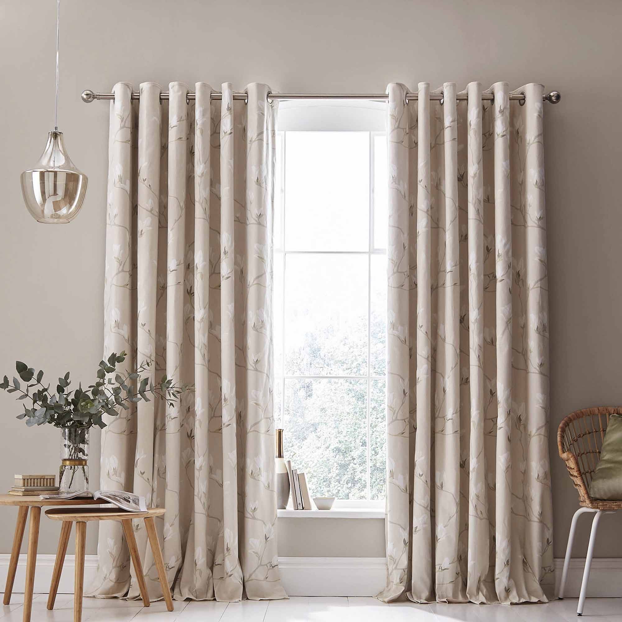 Laura Ashley Magnolia Grove Natural Curtains Aldiss