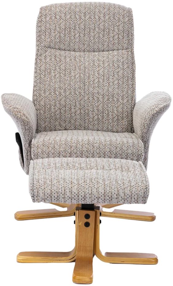 Alexandria Swivel Recliner Chair and Stool Set Wheat Aldiss