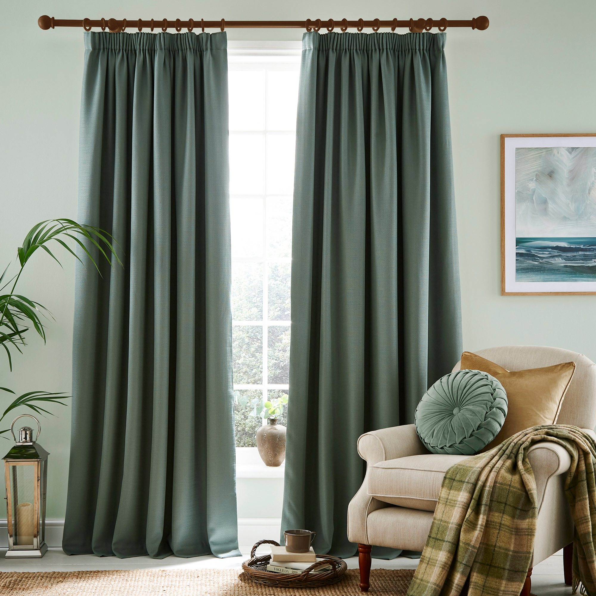 Laura Ashley Stephanie Fern Blackout Curtains Aldiss of Norfolk