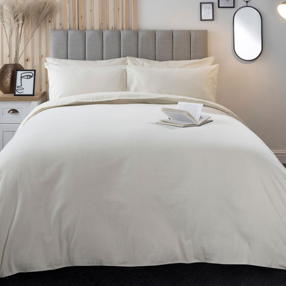 Belledorm Brushed Cotton White Duvet Cover Aldiss