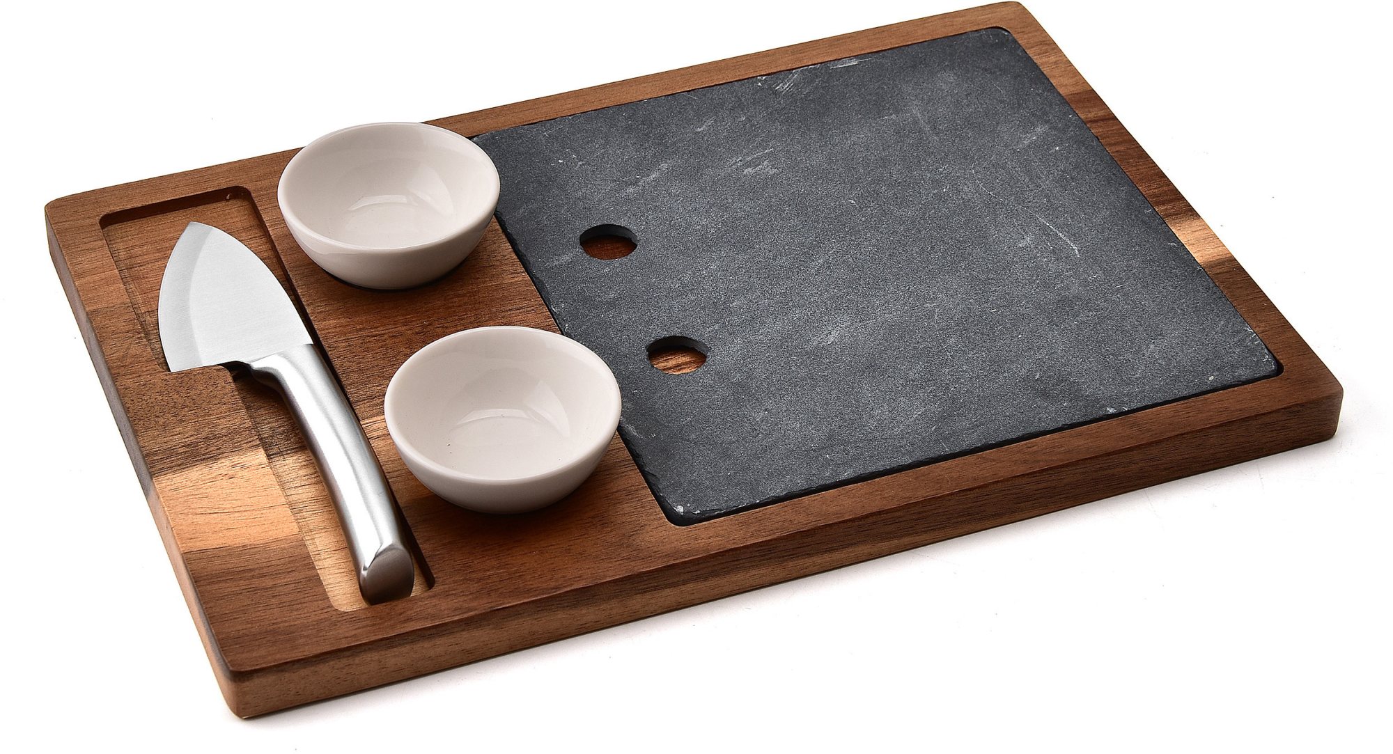Simply Home Slate and Acacia Cheese Board Set | Aldiss