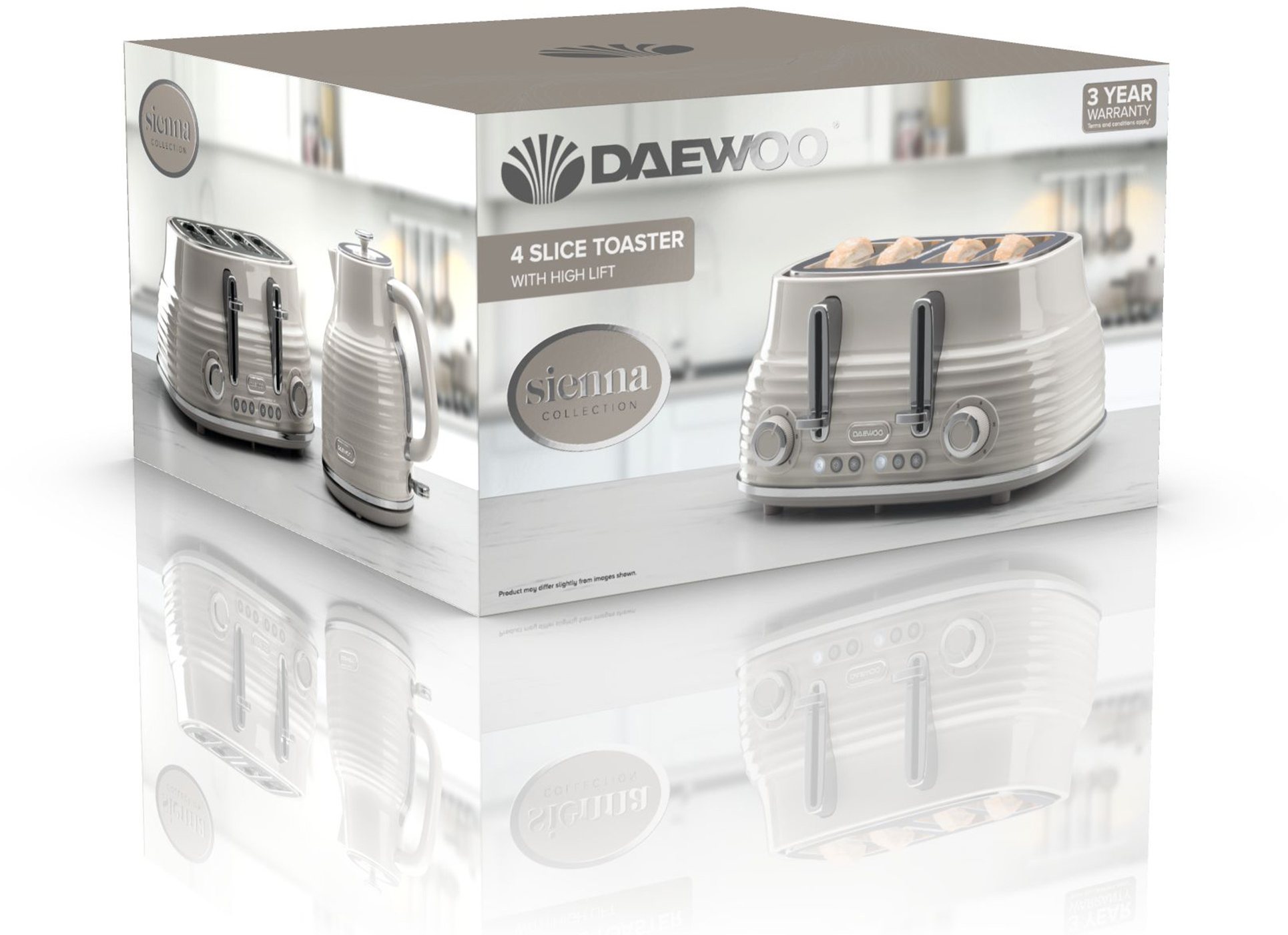Daewoo Sienna 4 Slice Toaster Taupe Aldiss of Norfolk